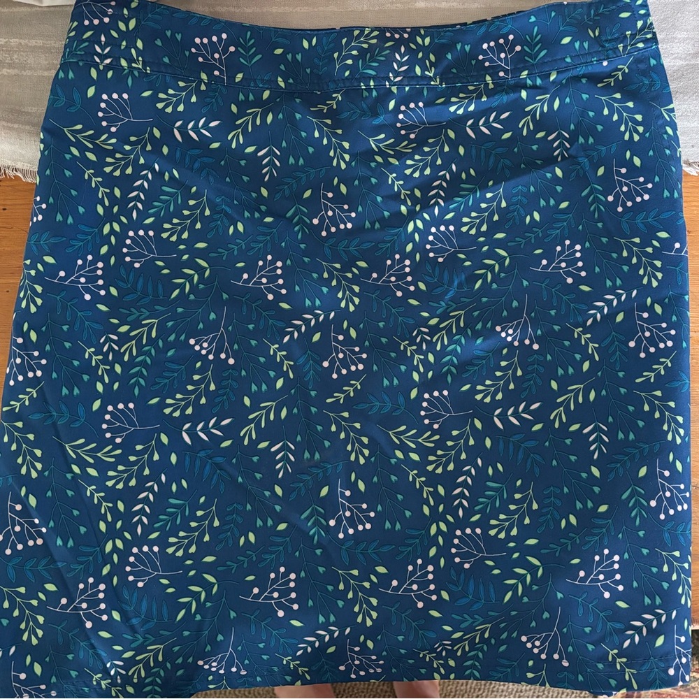Ripskirt Hawaii Elegant Blue Leaf Print Wrap Around Skirt